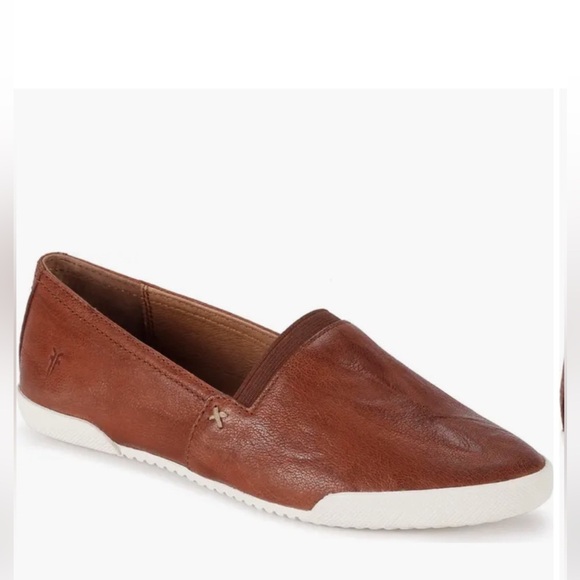 NEW FRYE MELANIE SLIP ON BROWN GENUINE LEATHER BUTTERY SOFT SNEAKERS 8 - Picture 9 of 13